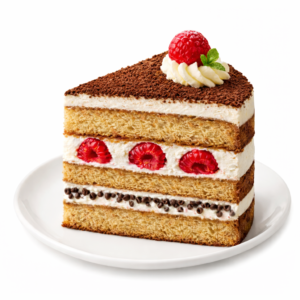 Tort Tiramisu z malinami
