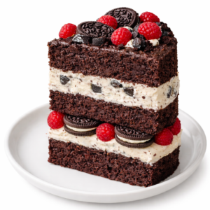 Tort Oreo z malinami